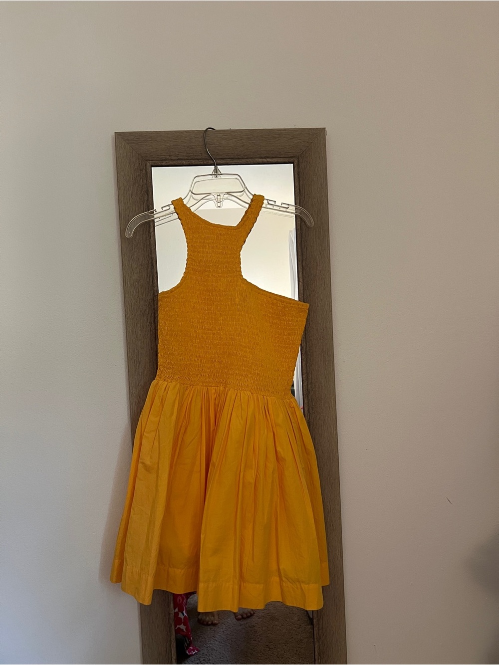 SWF asymmetric smocked top mini dress size 2 in daffodil yellow
